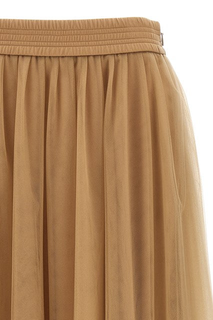 Tulle Midi Skirt Skirts Beige