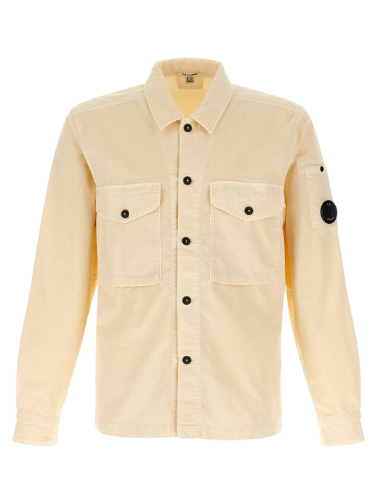 Ribbed Velvet Overshirt Shirt And Blouse Beige
