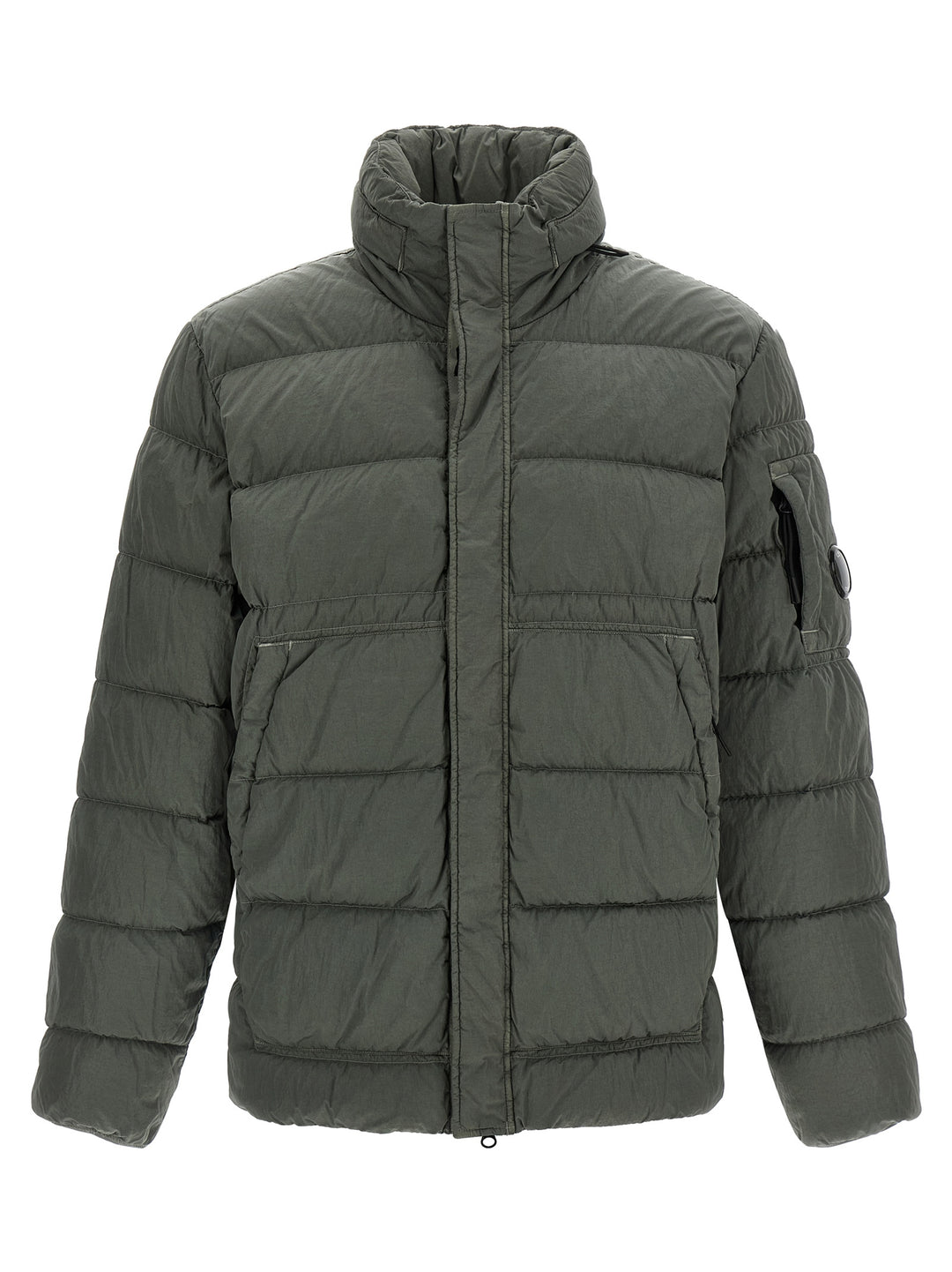 C.P. Company Removable Hood Down Jacket Puffer Jackets - Gray | c35861805fc2885dc034934a4575fc8803e21775
