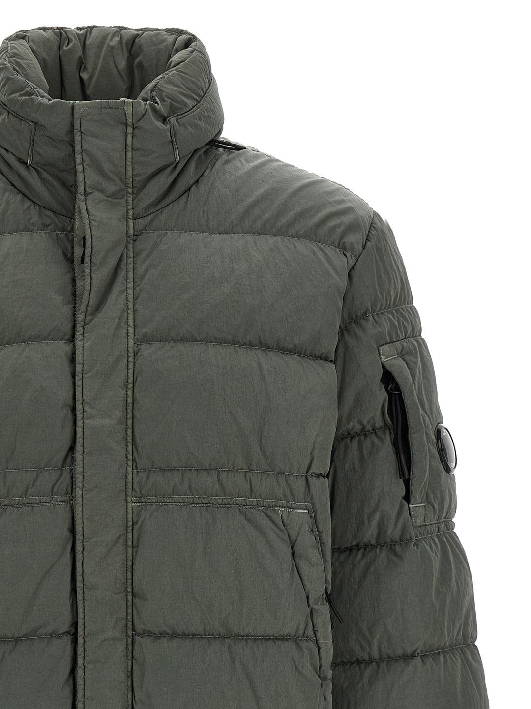 C.P. Company Removable Hood Down Jacket Puffer Jackets - Gray | 657beaf6482525026b93902477924da8ef31aa6c