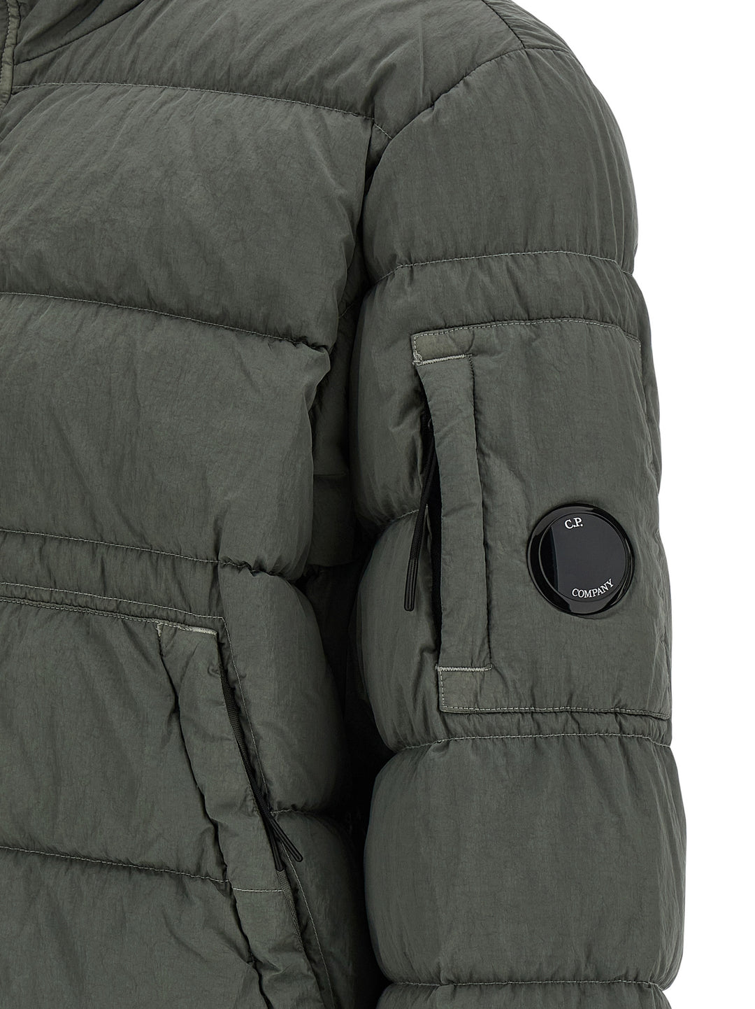 C.P. Company Removable Hood Down Jacket Puffer Jackets - Gray | 82fb265d4843e1f59fcdcc2d2713abba2e0484c3