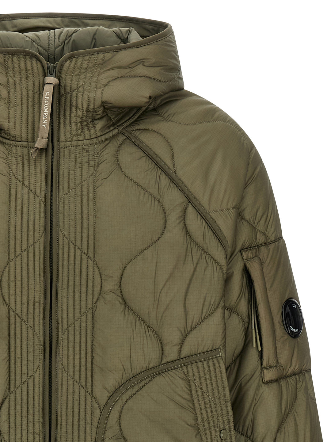C.P. Company Light Down Jacket Puffer Jackets - Green | 35d6f9920f2c333c740638cee369e6ed57427eda