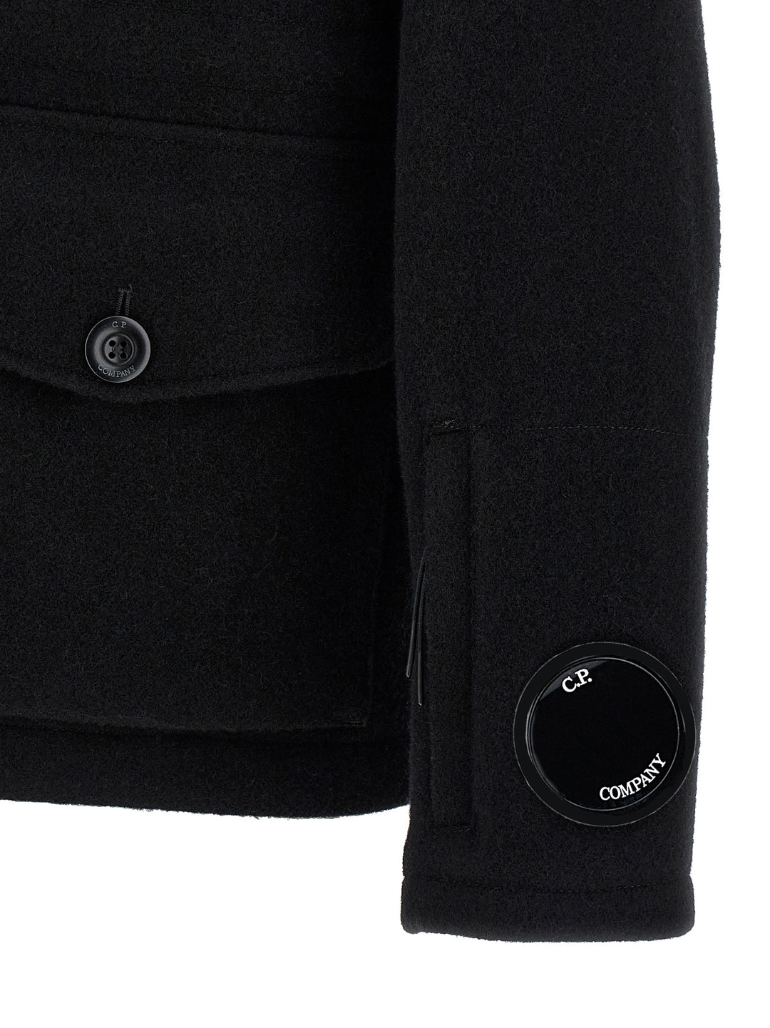 C.P. Company Wool Jacket Puffer Jackets - Black | f80d3a2e6562c04bf178896cf42ac71fd868655a