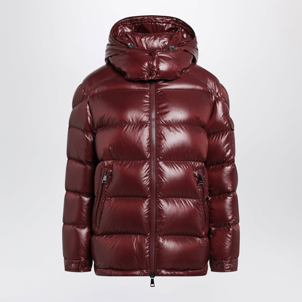 Dark Red Maire Down Jacket In Nylon Laqué