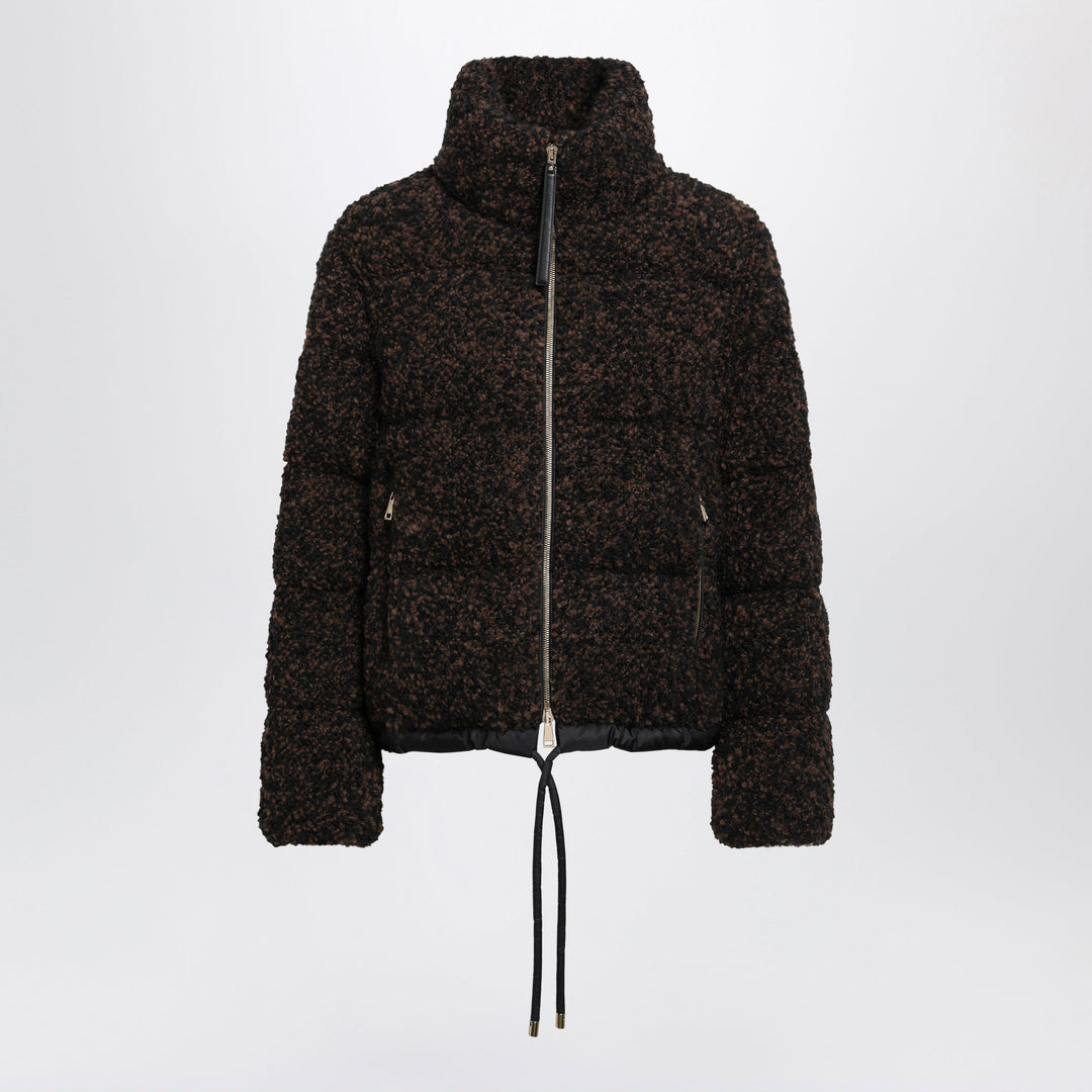 Moncler Brown/Black Jacket In Bouclé Fabric