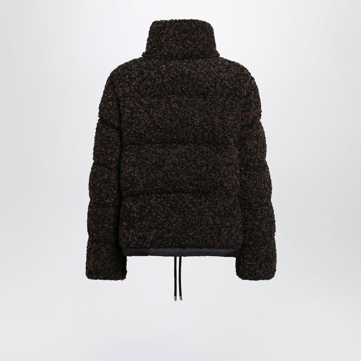 Moncler Brown/Black Jacket In Bouclé Fabric
