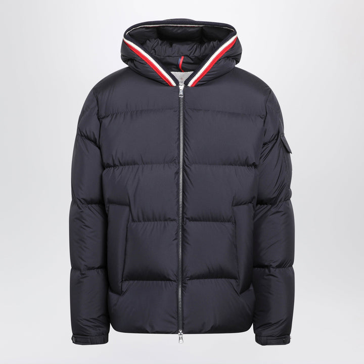 Moncler Navy Blue Lacfroid Short Down Jacket In Polyester With Hood