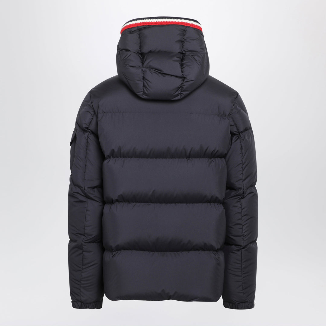 Moncler Navy Blue Lacfroid Short Down Jacket In Polyester With Hood