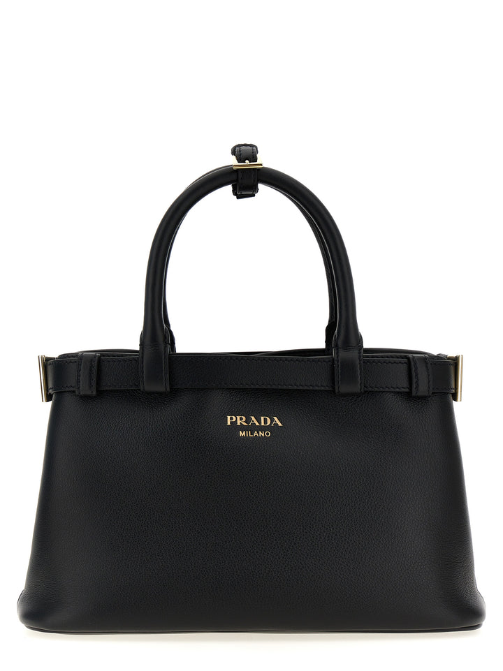 Prada Prada Buckle Small Hand Bags - Black | da0c76f29be33b1df98ceaf2b39da7e744daa4ae