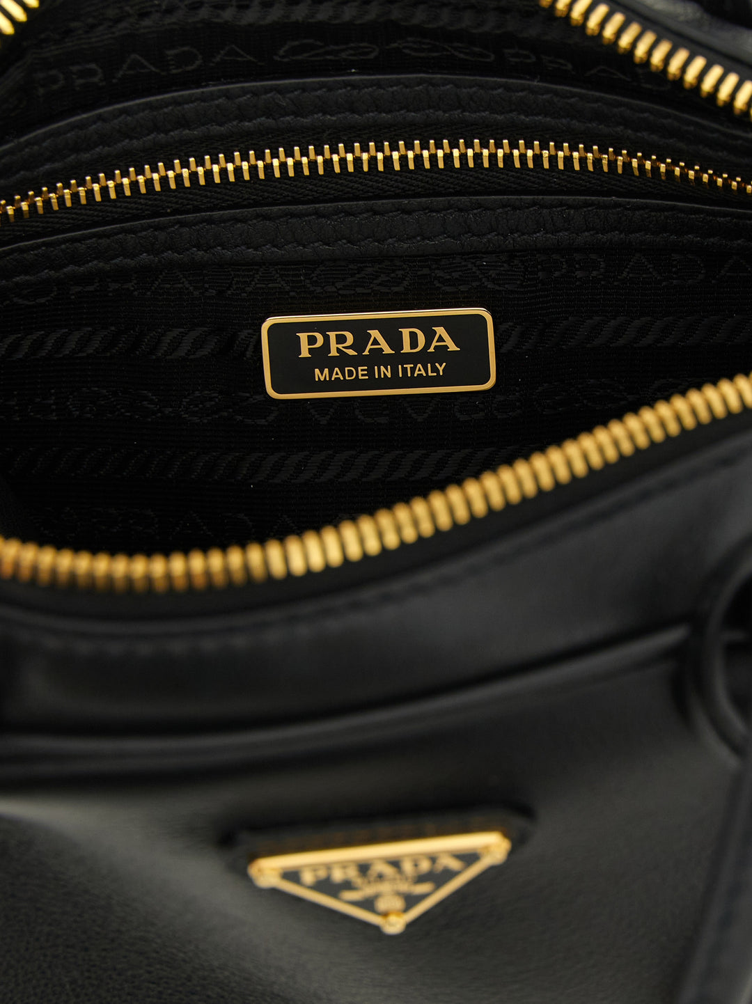 Prada Bauletto Hand Bags Black