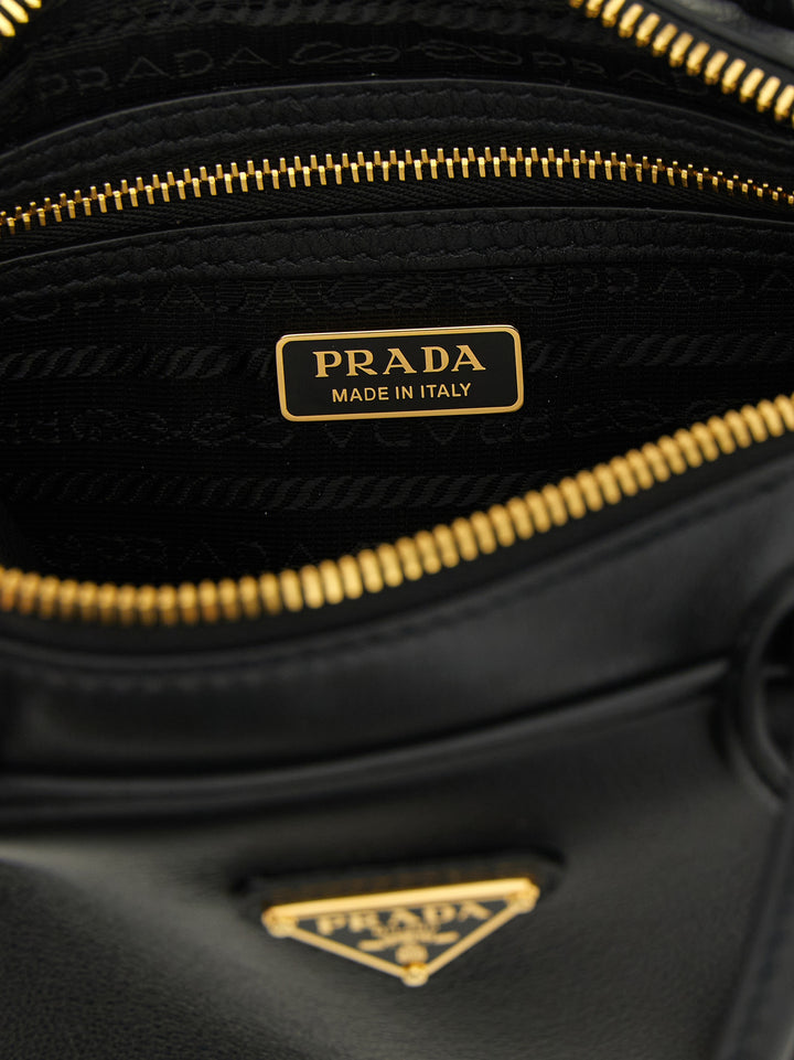 Prada Bauletto Hand Bags Black