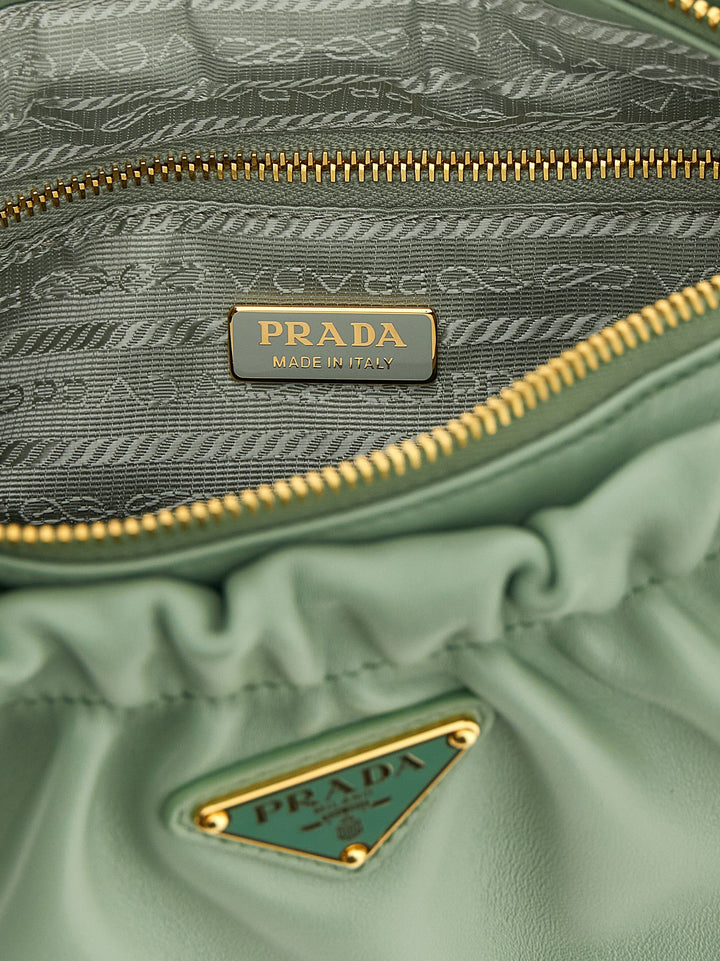 Prada Leather Shoulder Bag Green