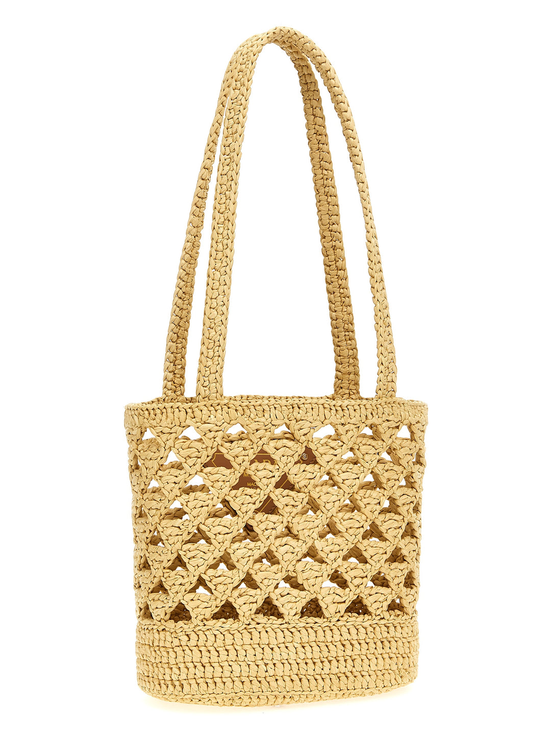 Prada Crochet Logo Handbag Hand Bags - Beige | 2fb7bd57024cf003d82e8cae022915b70f93f91c