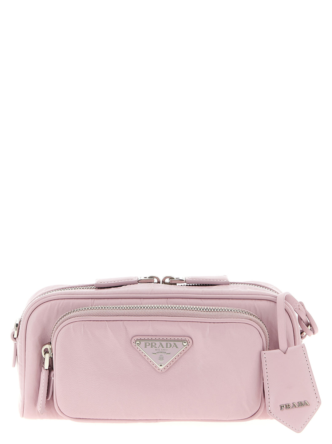 Prada Logo Antique Nappa Crossbody Bag Crossbody Bags - Pink | 77728c1e20e4b6fa240d79bff3c08ee598909873