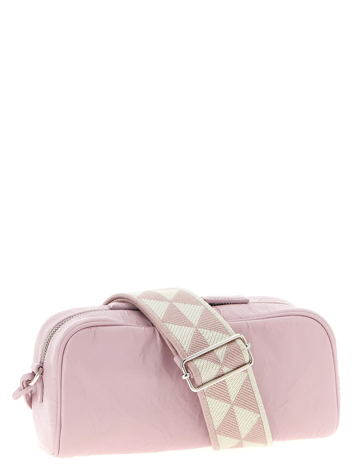 Prada Logo Antique Nappa Crossbody Bag Crossbody Bags - Pink | 9ec70d092849e85a915add82f973ca3272ccfb50
