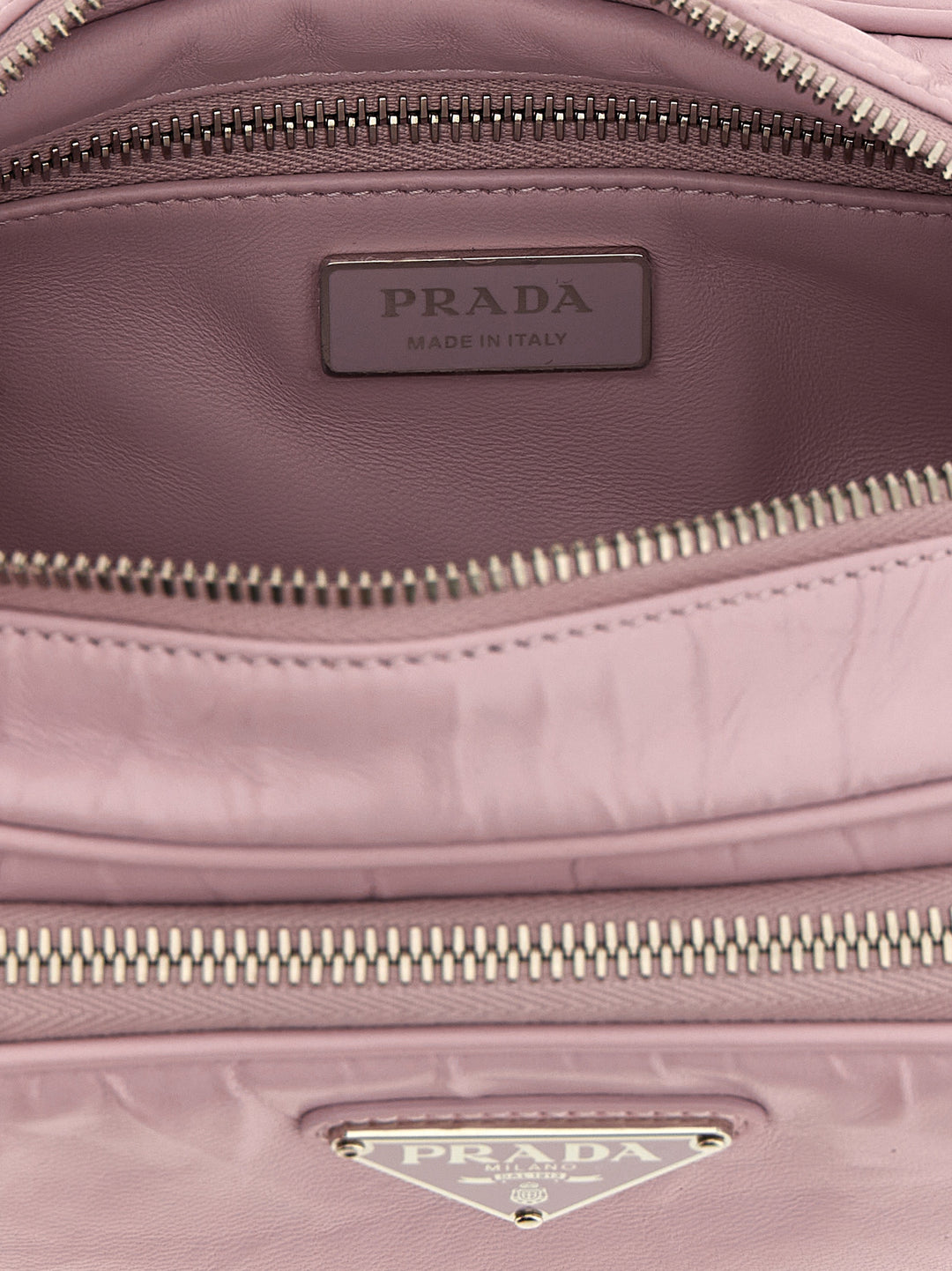 Prada Logo Antique Nappa Crossbody Bag Crossbody Bags - Pink | 550bce17d4ba132cb1f013de52b8fb9d47b5b4ea