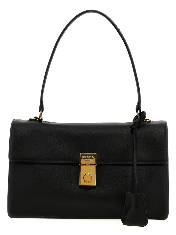 Prada Soft Sound Shoulder Bags Black