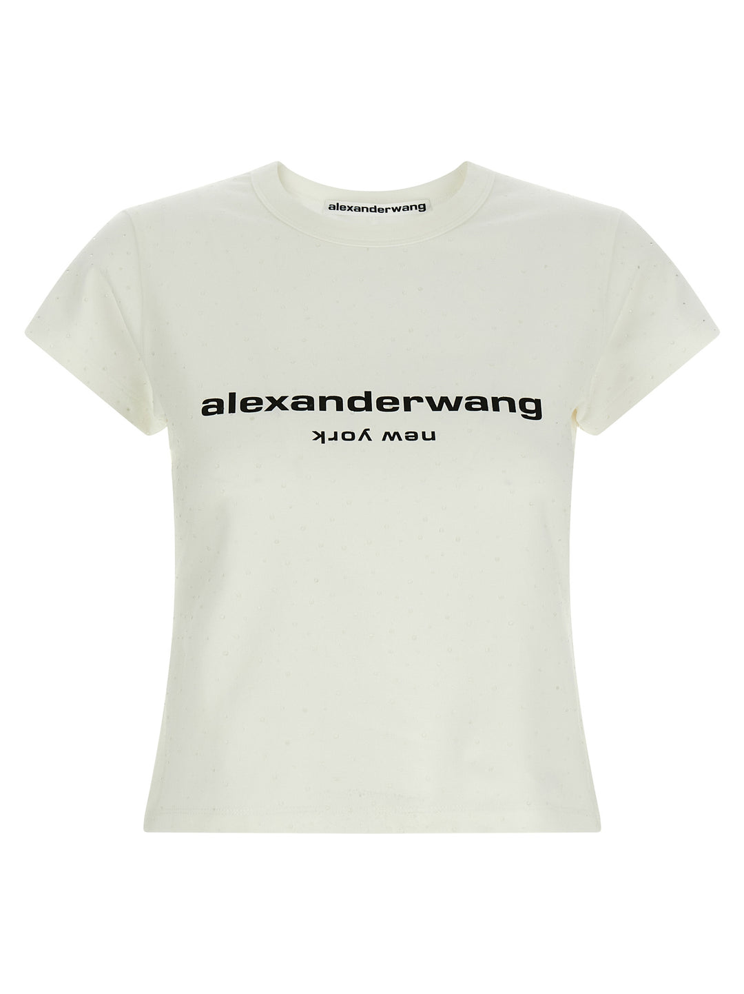 Alexander Wang Logo Baby Tee T-shirt - White | 6cf83bf4e91b03f90a68e8a3e8c8e7ddb7cc4c1f