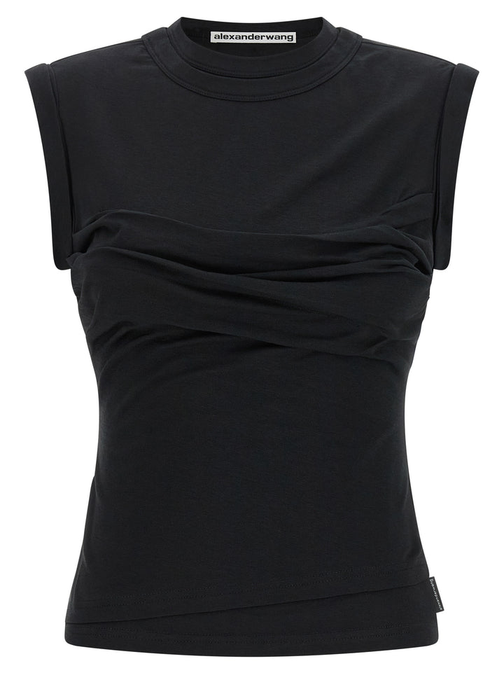Alexander Wang Twisted Bust Layered Tank Tops - Black | bd2e1a49885369265f4bcd810ca6b60d7ab08dab
