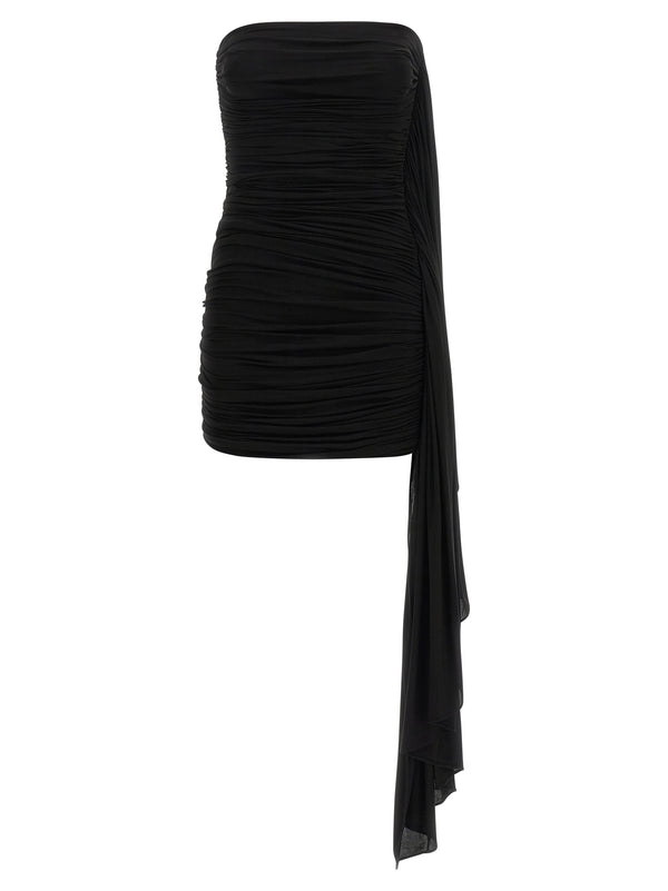 Asymmetrical Draped Dress Dresses Black