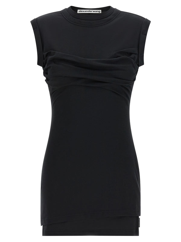 Twisted Bust Layered Dresses Black
