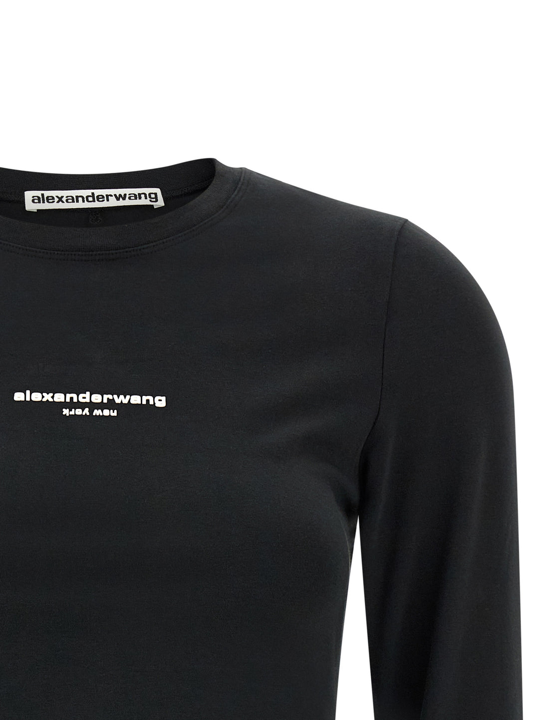 Alexander Wang Ls Tee W/Logo Print T-shirt - Black | 70f669ce802a2ebfec302a889e3fbdd3b0cfc182