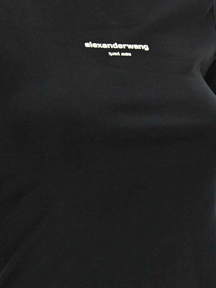 Alexander Wang Ls Tee W/Logo Print T-shirt - Black | 407b127f12a05dfc320403b705939816840af78a