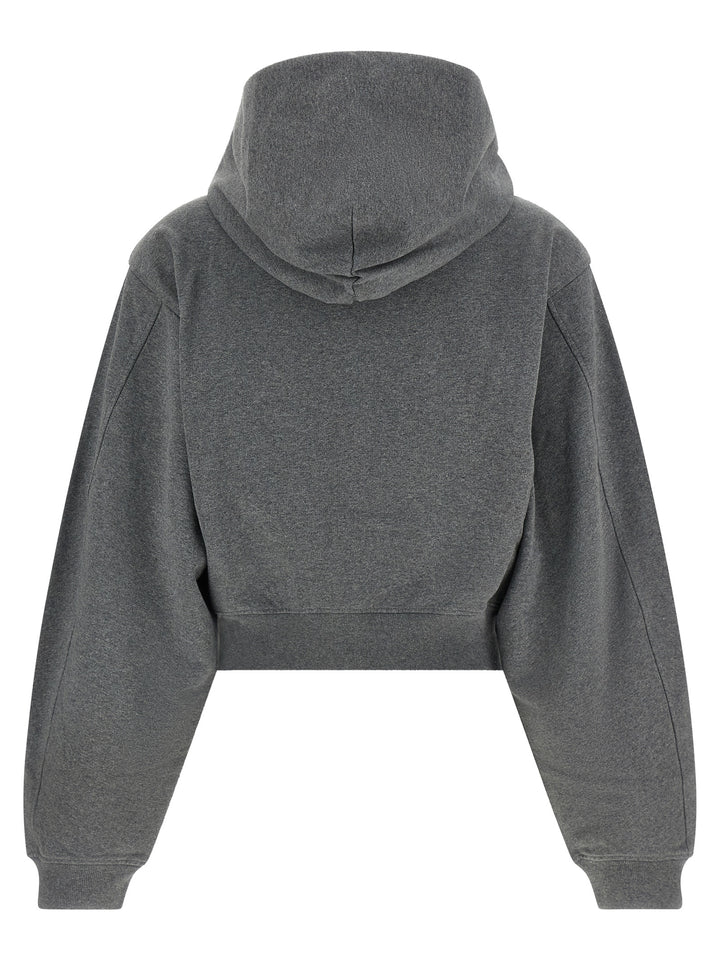 Alexander Wang Zip-Up Hoodie Sweatshirt - Gray | a325ab2422fc804e15844057fab92819937771ca