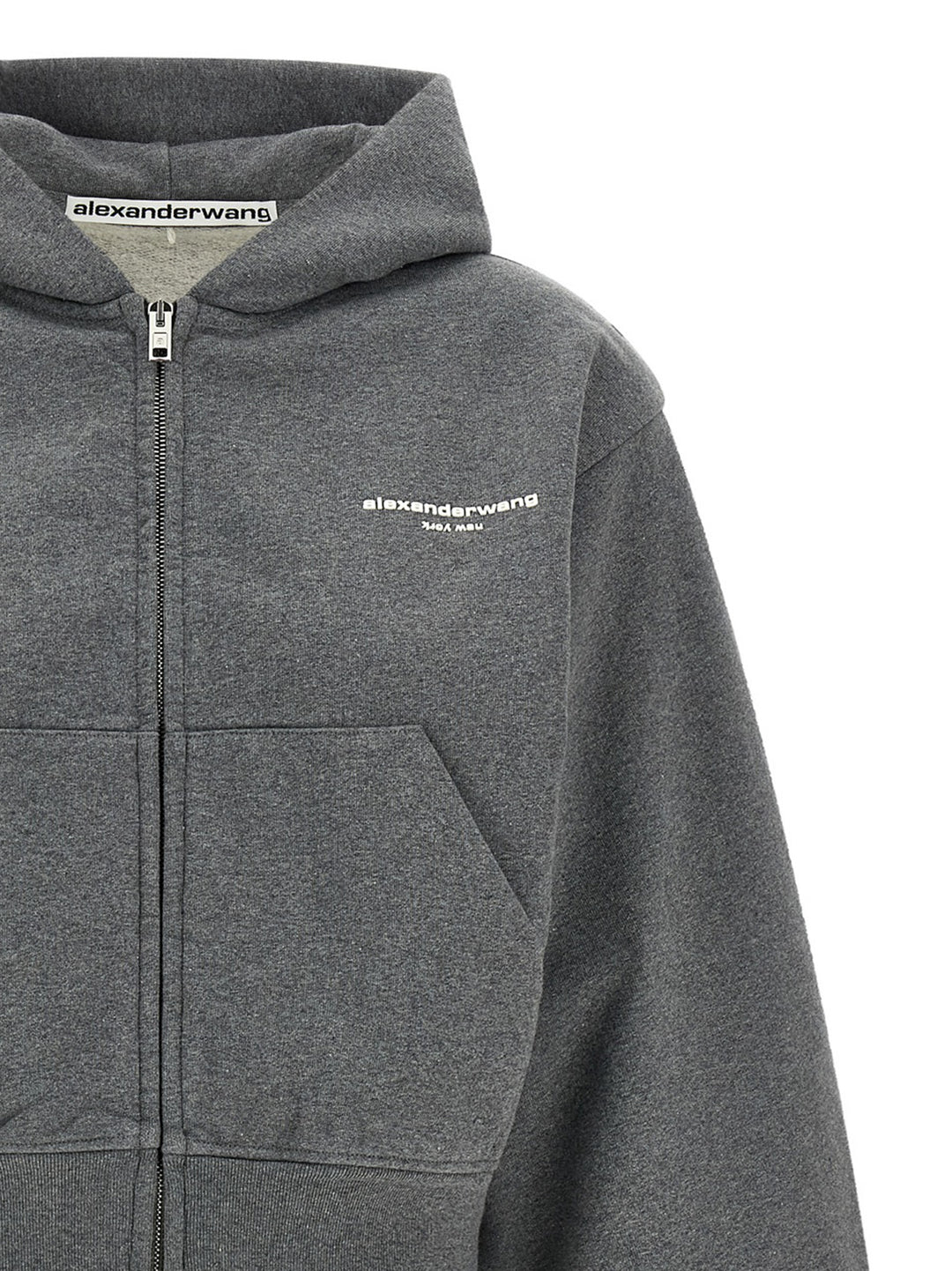 Alexander Wang Zip-Up Hoodie Sweatshirt - Gray | f918f2c8c965970955a328aa632ae9a07d126a04