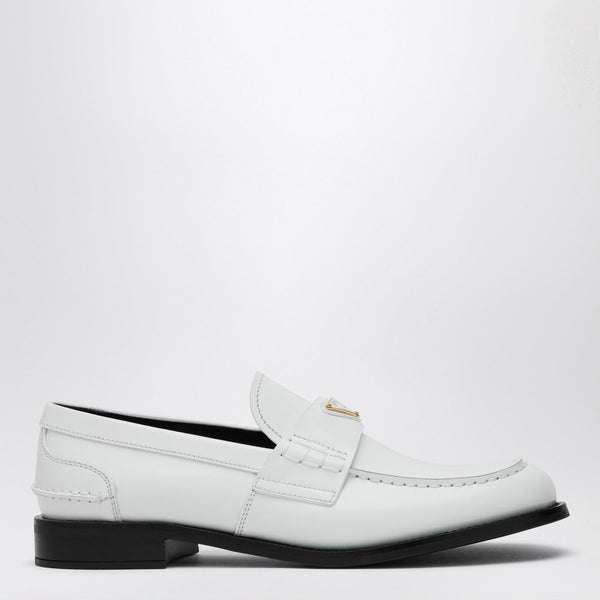 White Brushed Leather Loafer