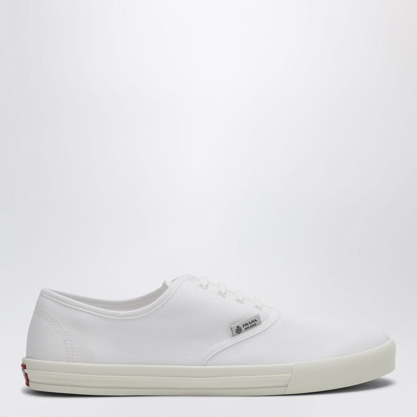 Sneakers In White Drill Fabric