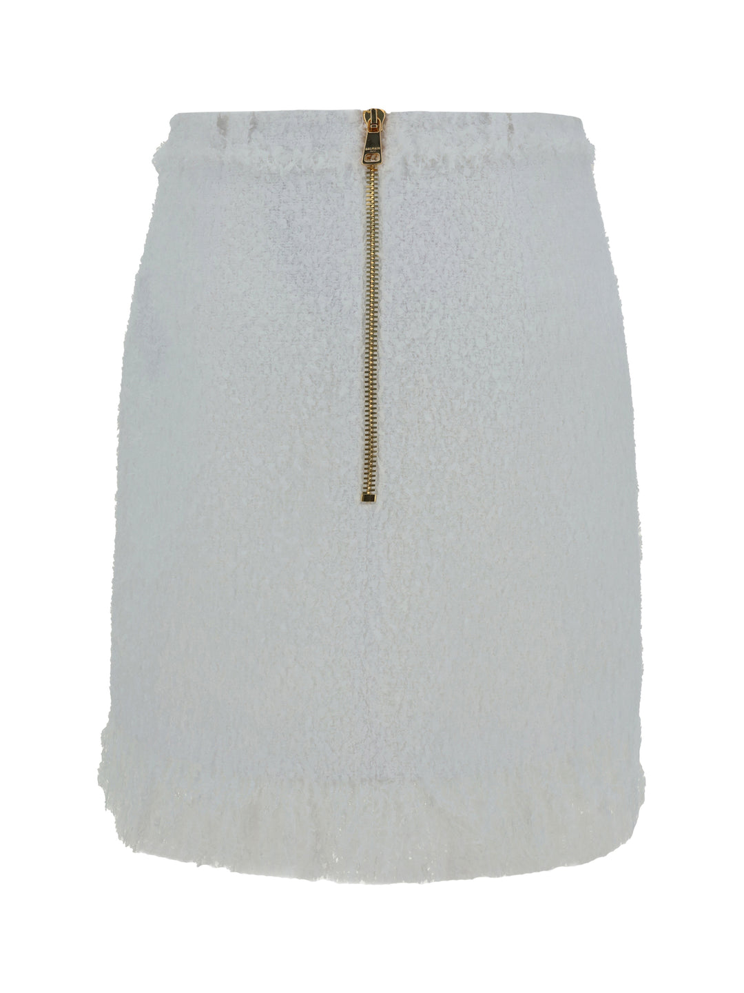 HW Fringed Tweed Short Skirt