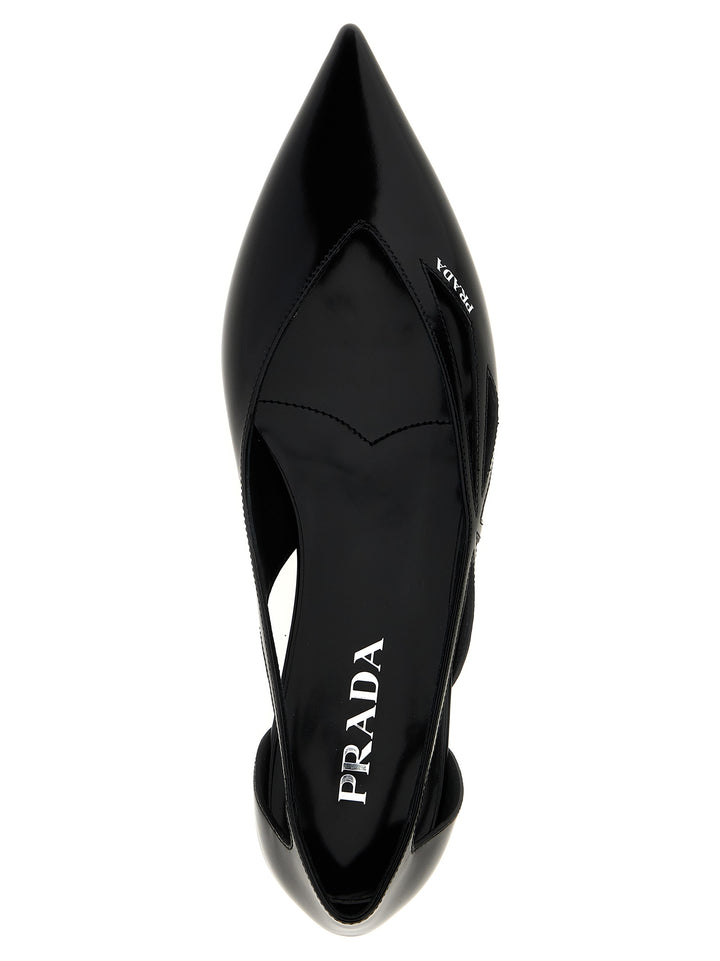 Prada Cut-Out Leather Ballet Flats Flat shoes - Black | f225e4d2004e71a5aca9ebf5ba119e2e09f5b79e