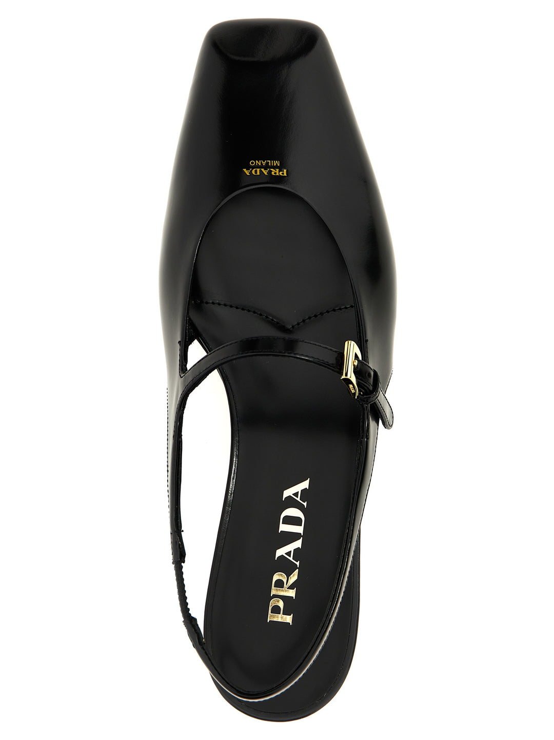 Prada Logo Slingback Flat shoes - Black | 9e378ff9961d794ee5dcef14b068cc095bf313cf