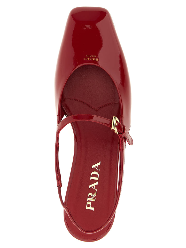 Prada Patent Leather Slingback Flat shoes - Red | 1ea3be3e2ffcdd47391aa209a3da90a3ed67db53