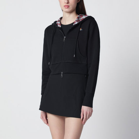 Black Cropped Sweatshirt With Orb Logo