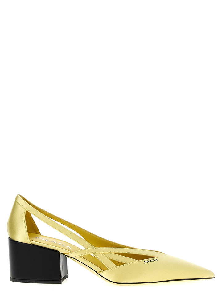 Prada Cut Out Pumps - Yellow | e1e36bcf7d4c3cd662065237140e29f4dc65a55e