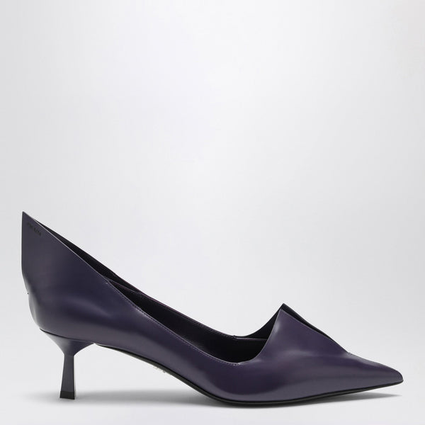Purple Brushed Leather Décolleté
