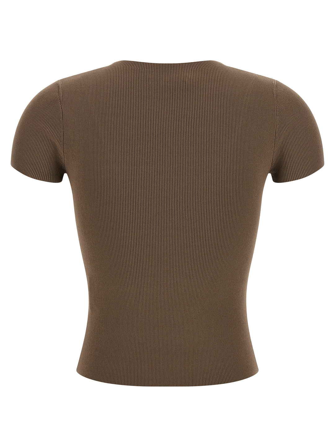 Alexander Wang Ribbed  With Logo T-shirt - Brown | 262ad7339dd5020bed217a74972a3bc516a3b1cd