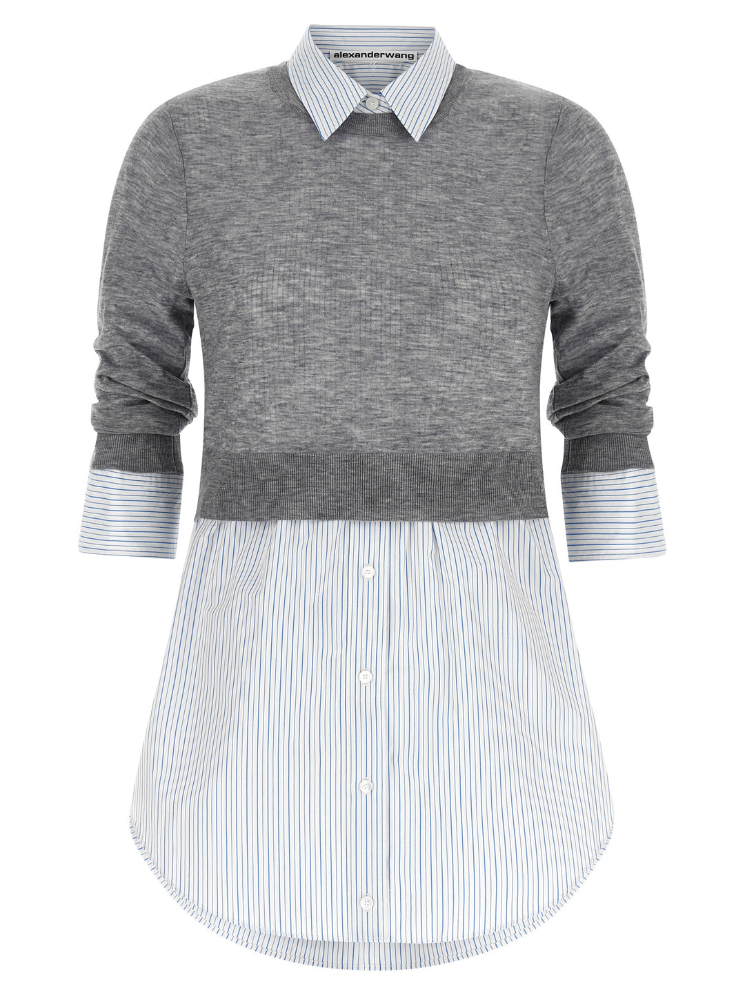 Alexander Wang Knitted Shirt Shirt and Blouse - Gray | 38e33c4f1c11940d7a4a66b26c0c4e094d41d86f