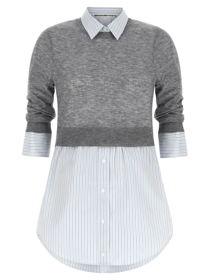 Alexander Wang Knitted Shirt Shirt and Blouse - Gray | 38e33c4f1c11940d7a4a66b26c0c4e094d41d86f