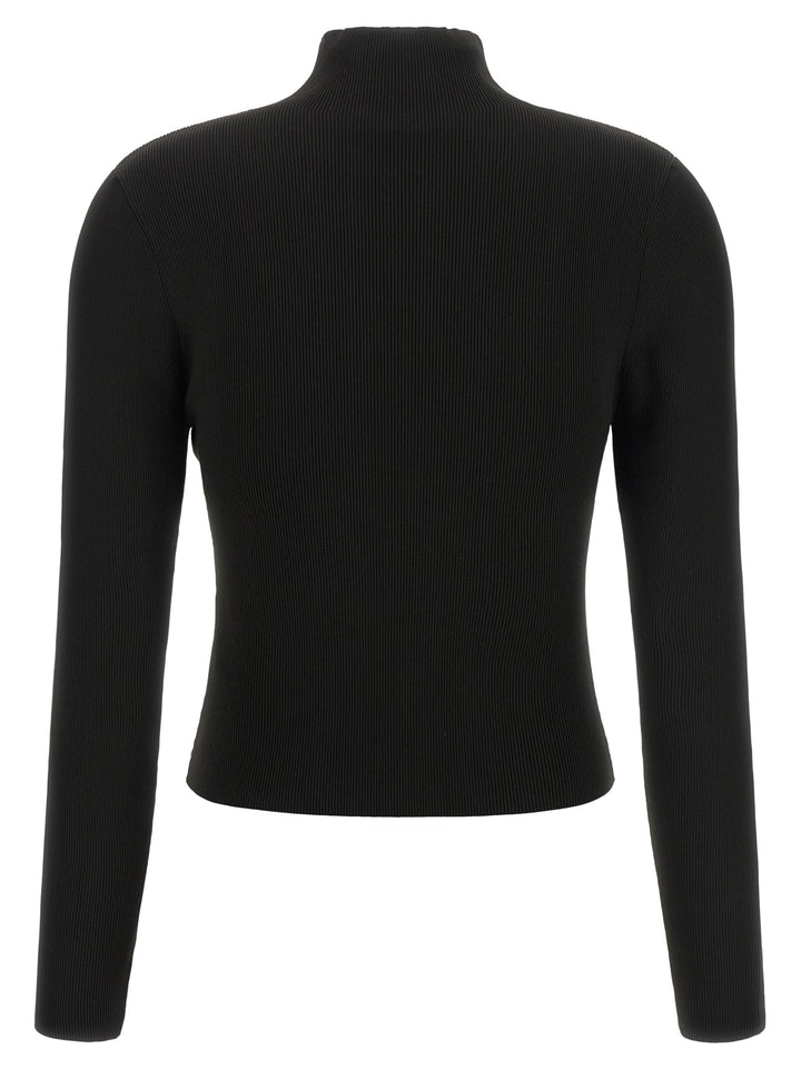 Alexander Wang Ribbed Sweater With Logo Sweaters and Cardigans - Black | ce8b15a69bae7ff5169b7f829b344f993f8b42ac