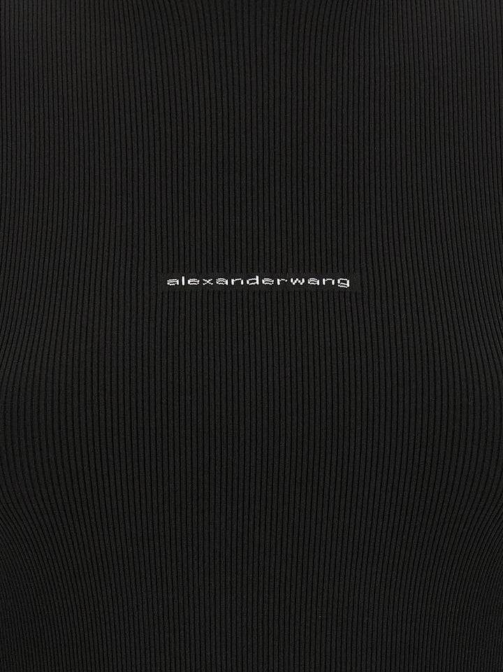 Alexander Wang Ribbed Sweater With Logo Sweaters and Cardigans - Black | 72f44b5c4c068efd7cd201cfa6a72284efda6ff2