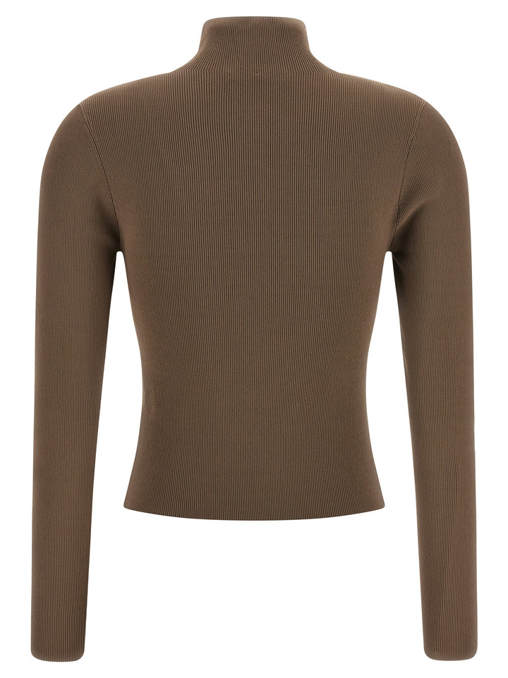 Alexander Wang Logo Ribbed Sweater Sweaters and Cardigans - Beige | b0f423bcb65766820e968cf5aba3d86342ed42ca