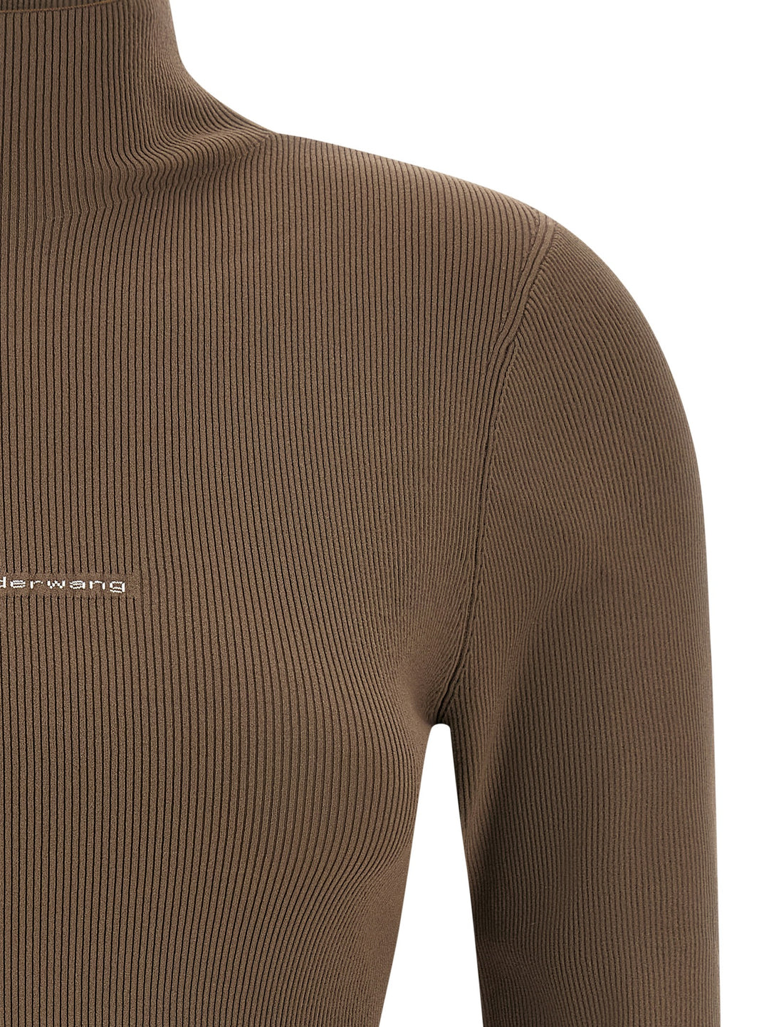 Alexander Wang Logo Ribbed Sweater Sweaters and Cardigans - Beige | be8261940d34a48f015cae6de911ab881396f97a