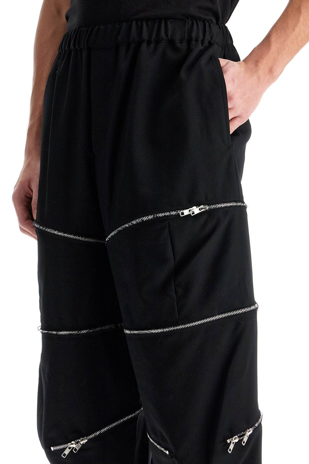 Pantaloni Cropped Con Zip Apribili