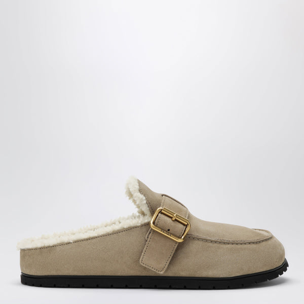 Desert Suede Clogs With Shearling Lining
