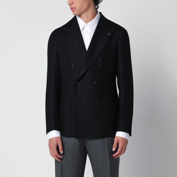 Black Double-Breasted Jacket In Wool
