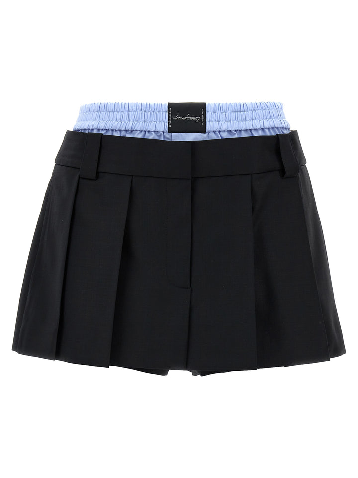 Prestyled Pleated Bermuda, Short Black