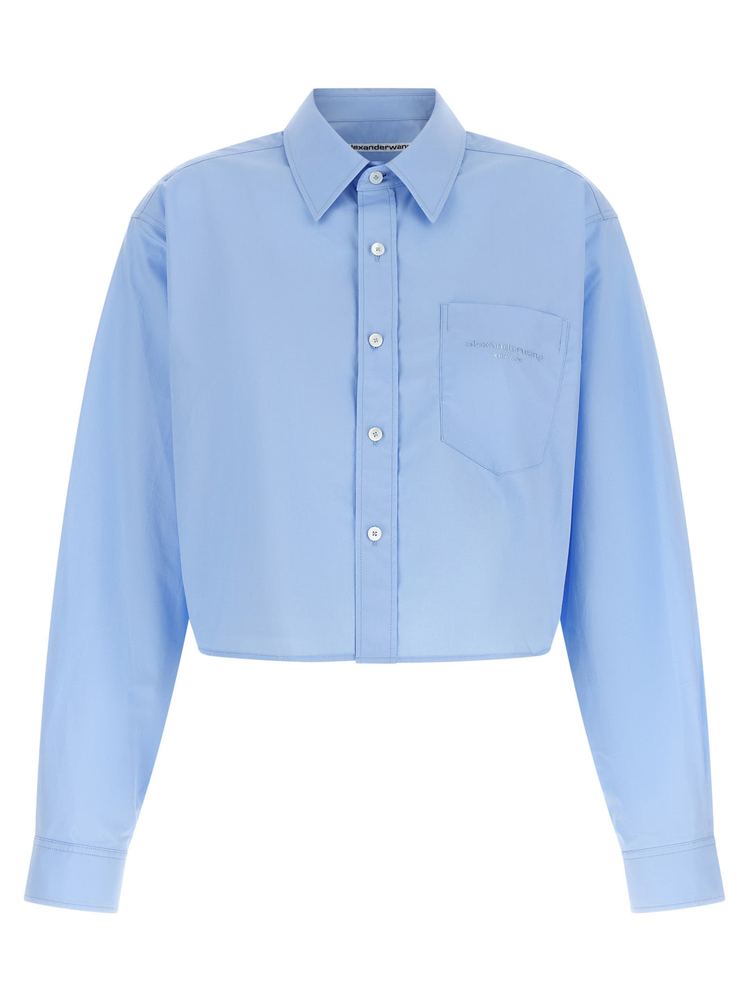 Alexander Wang Cropped Shirt Shirt and Blouse - Light Blue | 83b5f62720400d8c57671a23e54f41a0c3b16149
